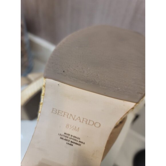 Bernardo Women’s Shoes Platform Sandals Brown Leather & Raffia - Jolie 8.5 M - Picture 6 of 8